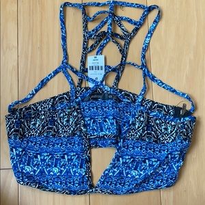 LF Millau crop top in blue print
